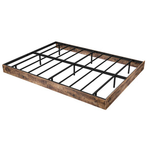 English Elm King Platform Bed with Rgb Led Ambient Glow Heavy Duty Metal Frame Floating Design T3963P446982