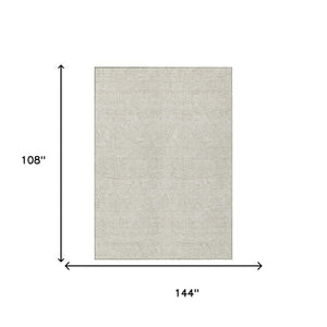 9 X 12 Beige Ivory Geometric Polyester Area Rug Washable for Patio or Living Room