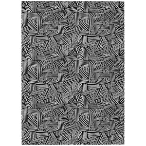 HomeRoots 10 Ft X 14 Ft Geometric Polyester Area Rug Washable for Patio Porch and Living Room 735018