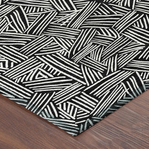 10 Ft X 14 Ft Geometric Polyester Area Rug Washable for Patio Porch and Living Room