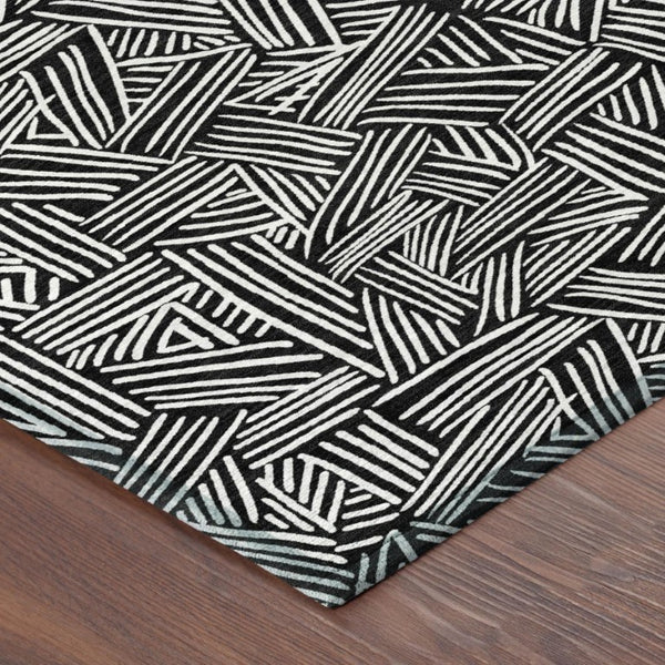 10 Ft X 14 Ft Geometric Polyester Area Rug Washable for Patio Porch and Living Room