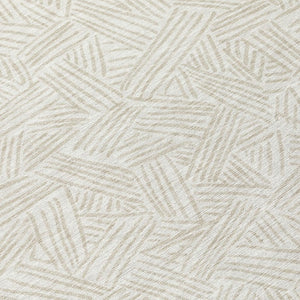8 Foot Round Geometric Polyester Area Rug Washable Indoor Outdoor Ivory Silver