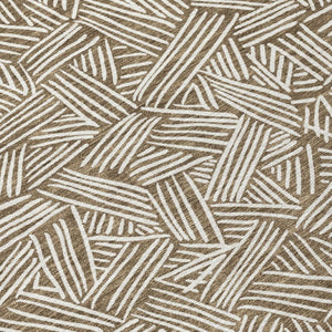 10 X 14 Geometric Polyester Area Rug Washable Indoor Outdoor Brown Ivory
