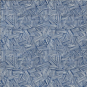 9x12 Navy Ivory Geometric Polyester Area Rug Washable Stain Resistant Indoor Outdoor
