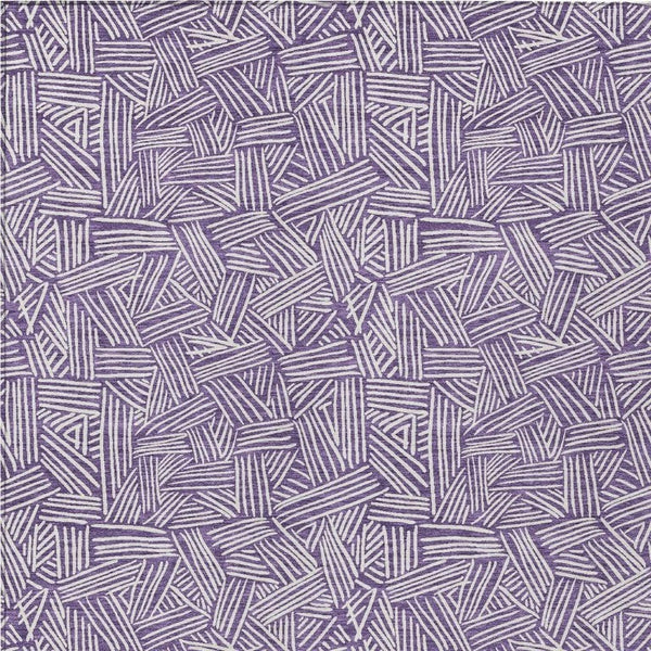 5 X 8 Purple Beige Geometric Polyester Area Rug Washable for Patio or Living Room