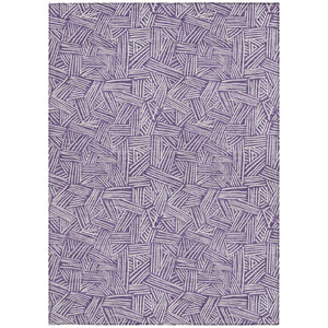 9 X 12 Purple Beige Geometric Polyester Area Rug Washable for Patio or Living Room