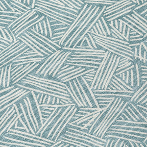 5x8 Teal Ivory Geometric Polyester Area Rug Washable Stain Resistant Indoor Outdoor