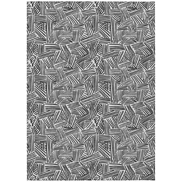 HomeRoots 10 by 14 Foot Geometric Polyester Area Rug Washable Stain Resistant Indoor Outdoor Use 735073