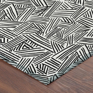 10 by 14 Foot Geometric Polyester Area Rug Washable Stain Resistant Indoor Outdoor Use