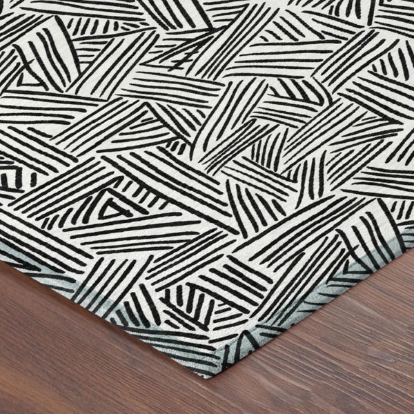 10 by 14 Foot Geometric Polyester Area Rug Washable Stain Resistant Indoor Outdoor Use