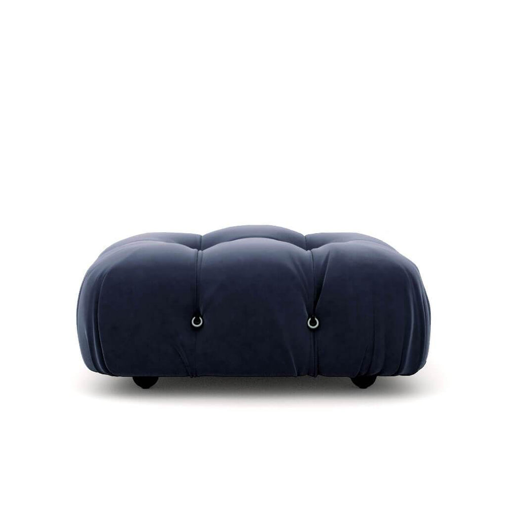 English Elm Bubble Midnight Blue Velvet Sofa Ottoman with Layered Foam Comfort, Solid Wood Legs & Carabiners B353P348944