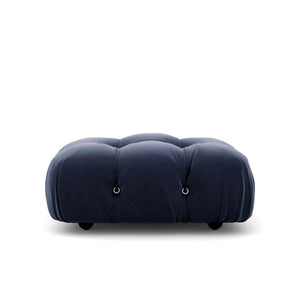 English Elm Bubble Midnight Blue Velvet Sofa Ottoman with Layered Foam Comfort, Solid Wood Legs & Carabiners B353P348944