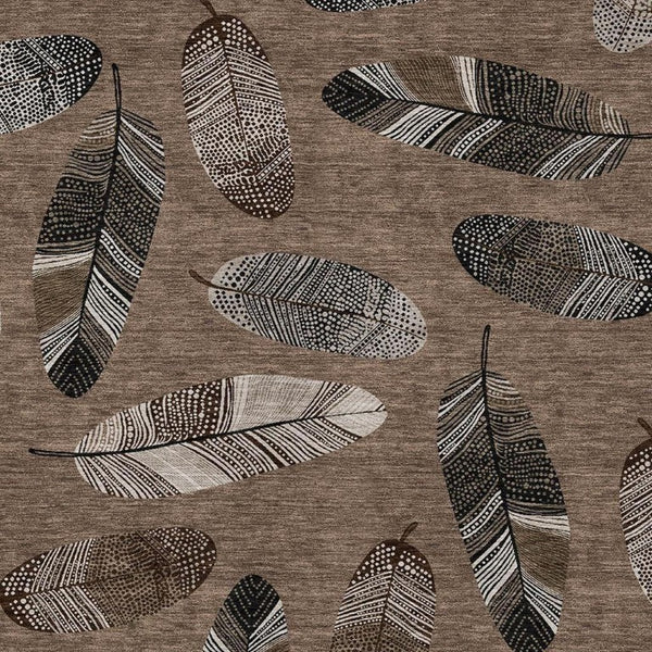 8x10 Botanical Leaves Polyester Area Rug Washable Stain Resistant Indoor Outdoor Use