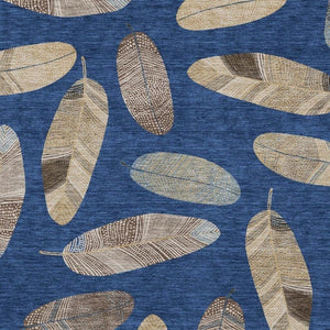 8 X 10 Botanical Leaves Polyester Area Rug Washable for Patio Porch or Living Room
