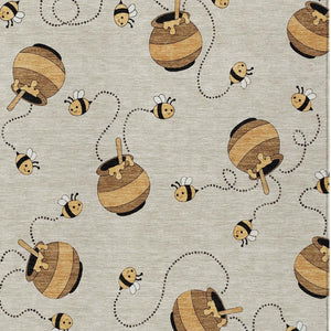 5 X 8 Beige Ivory Geometric Polyester Area Rug Washable Stain Resistant Patio