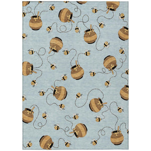 HomeRoots 5 X 8 Geometric Polyester Area Rug Washable for Indoor Outdoor Patio Use 735135