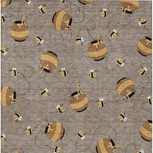 10 X 14 Taupe Beige Geometric Polyester Area Rug Washable Stain Resistant Patio