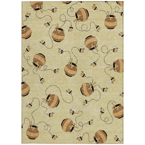 10 Foot Geometric Polyester Area Rug Washable Stain Resistant for Patio or Living Room
