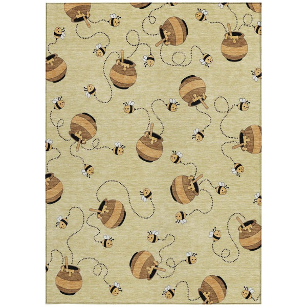 10 Foot Geometric Polyester Area Rug Washable Stain Resistant for Patio or Living Room