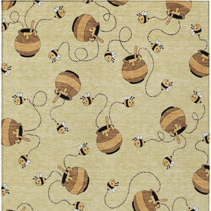 10 Foot Geometric Polyester Area Rug Washable Stain Resistant for Patio or Living Room
