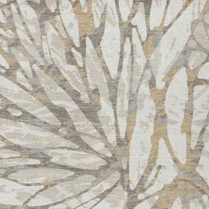 9 X 12 Ivory Pewter Abstract Polyester Area Rug Stain Resistant for Patio or Living Room