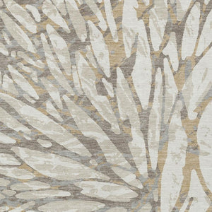 9 X 12 Ivory Pewter Abstract Polyester Area Rug Stain Resistant for Patio or Living Room