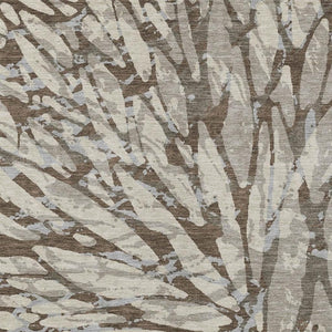 5 X 8 Abstract Indoor Outdoor Rug Taupe Teal Polyester Stain Resistant Washable