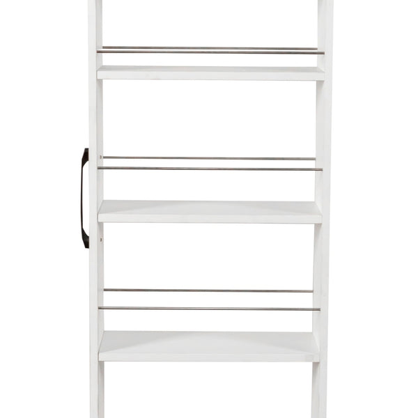 English Elm 7 Tier Rolling Slim Kitchen Organizer with Open Shelves and Casters for Narrow Spaces W331P374571