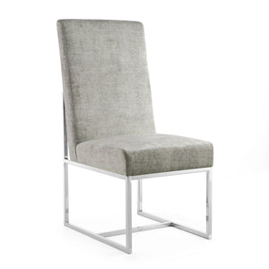 English Elm Element Steel-Gray Velvet Dining Chair - Luxurious Comfort With Industrial Style, Fully Assembled! B365P397841