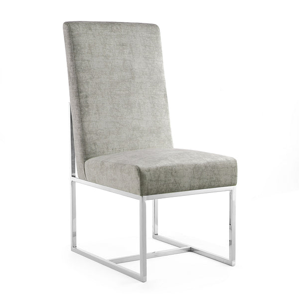 English Elm Element Steel-Gray Velvet Dining Chair - Luxurious Comfort With Industrial Style, Fully Assembled! B365P397841