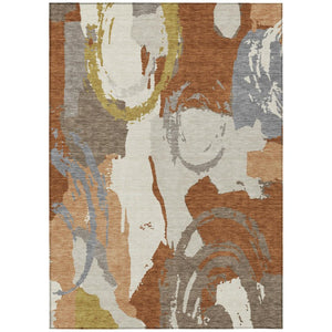 HomeRoots 8x10 Abstract Polyester Area Rug Stain Resistant Indoor Outdoor Patio Living Room 735222