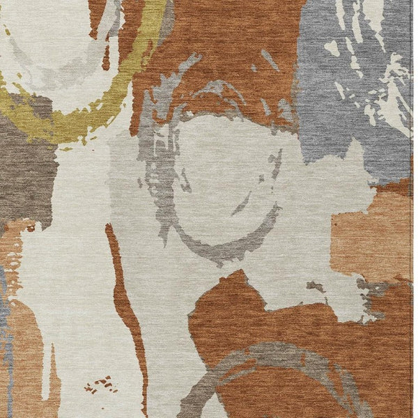 8x10 Abstract Polyester Area Rug Stain Resistant Indoor Outdoor Patio Living Room