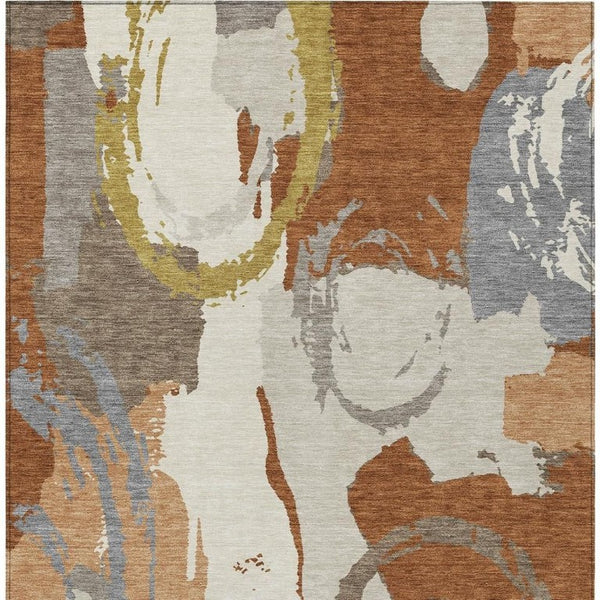 8x10 Abstract Polyester Area Rug Stain Resistant Indoor Outdoor Patio Living Room