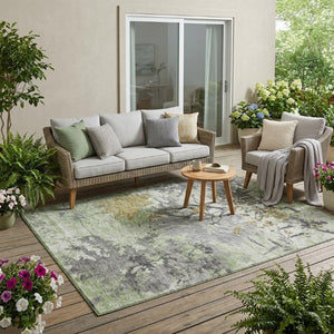 5 X 8 Abstract Indoor Outdoor Area Rug Washable Polyester for Patio or Living Room