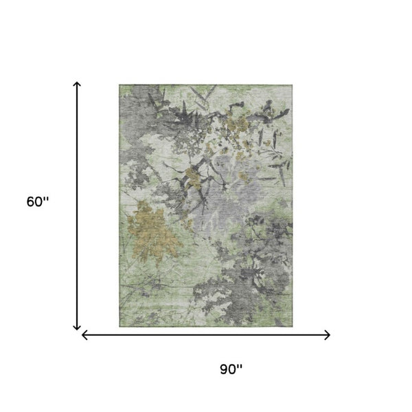 5 X 8 Abstract Indoor Outdoor Area Rug Washable Polyester for Patio or Living Room