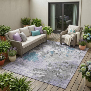 5 X 8 Abstract Polyester Area Rug Washable for Indoor Outdoor Patio Living Room