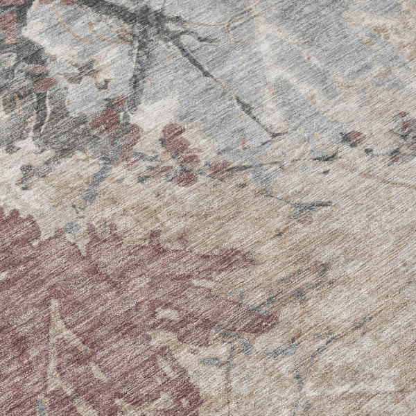 5x8 Abstract Taupe Green Polyester Area Rug Stain Resistant Indoor Outdoor Patio