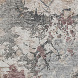 8 Ft X 10 Ft Abstract Taupe Green Polyester Washable Indoor Outdoor Area Rug