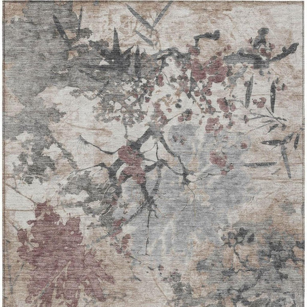 9 X 12 Abstract Taupe Green Polyester Indoor Outdoor Washable Area Rug Patio