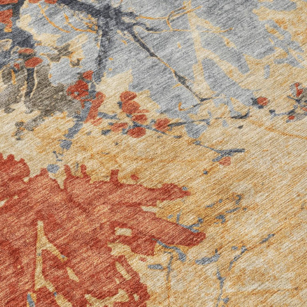 9 X 12 Abstract Wheat Beige Polyester Area Rug Washable for Indoor Outdoor Use