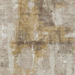 5 X 8 Abstract Beige Brown Polyester Indoor Outdoor Rug Washable and Stain Resistant