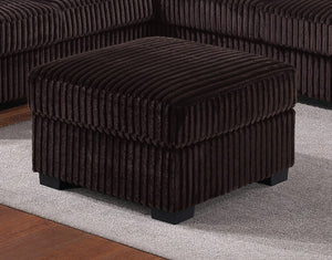 English Elm 4pc Jumbo Corduroy Sectional Set with Ottoman Square Arms Living Room Seating B011S02201
