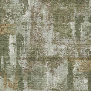 8x10 Abstract Olive Beige Polyester Area Rug Washable Stain Resistant Indoor Outdoor