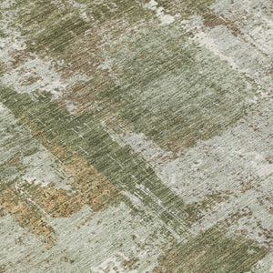 8x10 Abstract Olive Beige Polyester Area Rug Washable Stain Resistant Indoor Outdoor