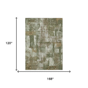 10 X 14 Washable Polyester Abstract Area Rug for Patio Living Room and High Traffic Spots