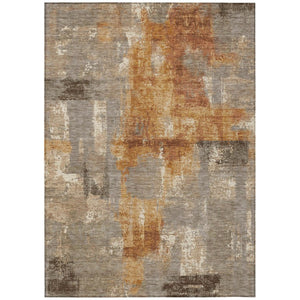 HomeRoots 5 X 8 Abstract Taupe Gray Polyester Area Rug Washable Stain Resistant Indoor Outdoor 735304