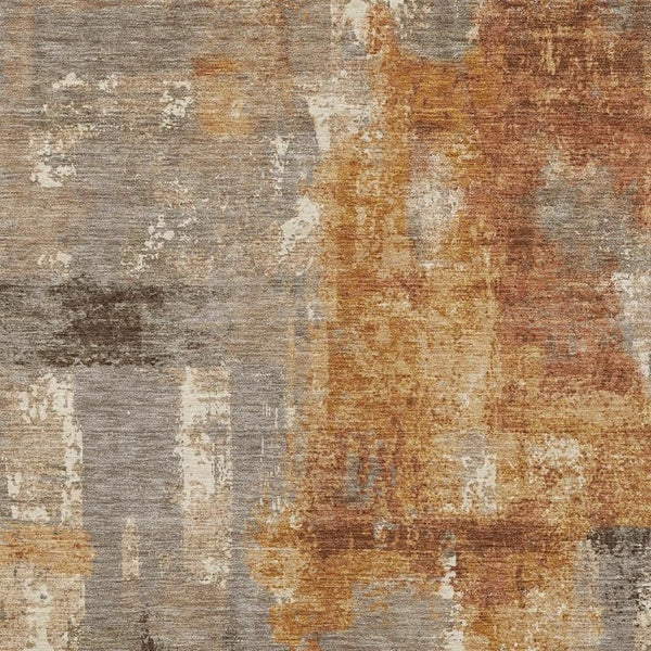 5 X 8 Abstract Taupe Gray Polyester Area Rug Washable Stain Resistant Indoor Outdoor