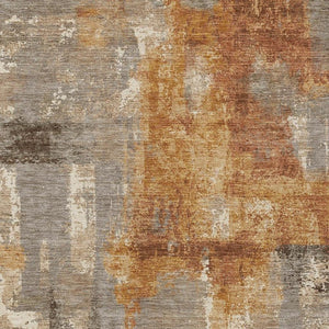 8 X 10 Abstract Taupe Gray Polyester Area Rug Washable for Indoor Outdoor Use