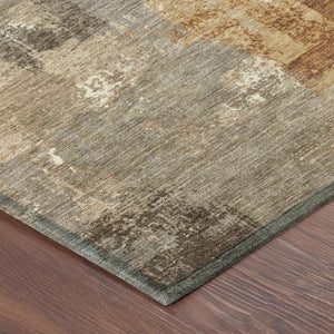 8 X 10 Abstract Taupe Gray Polyester Area Rug Washable for Indoor Outdoor Use
