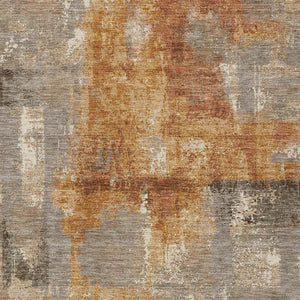 10 X 14 Abstract Taupe Gray Polyester Area Rug Stain Resistant Indoor Outdoor